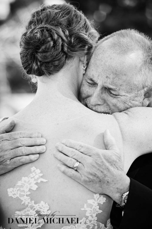 Emotional Natural father-of-the-bride moment captured in Cincinnati wedding photography